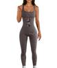 European and American Women’s Ribbed Square Neck Slimming Jumpsuit – New Autumn/Winter Collection
