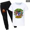 Chicken jockey summer short-sleeved T-shirt and pants suit for middle and large children 4519