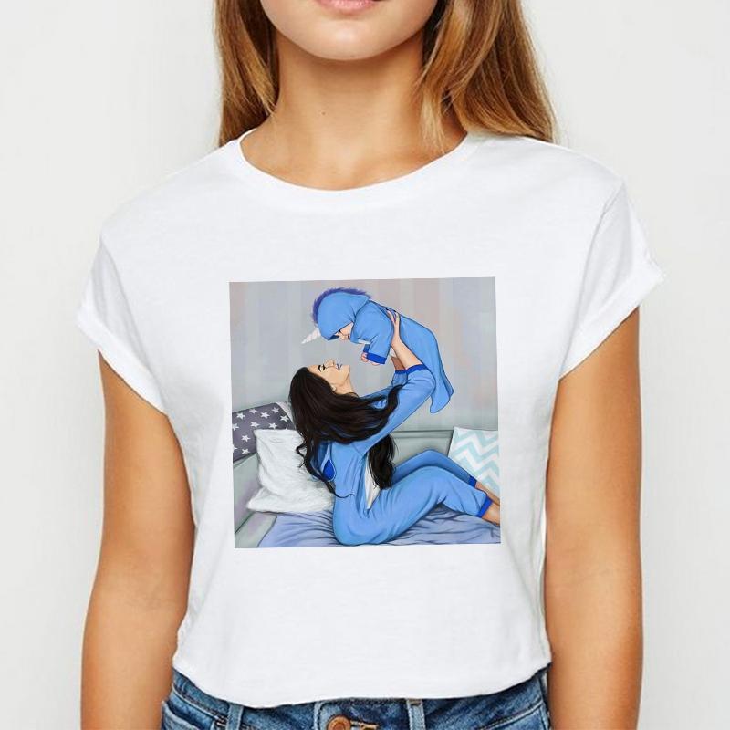 T-Shirts Women 90S Casual Ladies Cute Girls Fashion Clothes Graphic Tshirt Top Elegant Lady Print Leisure Female Tee T-Shirt