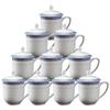 Taoxianghui Ceramiczne i Kostne Filiżanki do Spotkań z Pokrywkami (10-Pack)