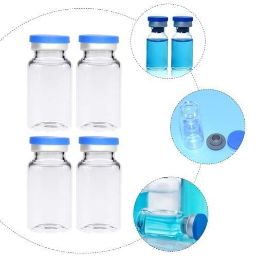 TOYMYTOY 10ml Glass Vials, Mini Bottles, Clear Vials with Rubber Stopper Lids, Perfect for Small Item Storage, Glass Bottles, Storage Containers, Divi