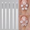 5 Pezzi Pennello per Unghie in Silicone Intaglio Goffratura Vuoto Modellante Gel Rosa Nail Art Scultura Penna Pennelli da Disegno