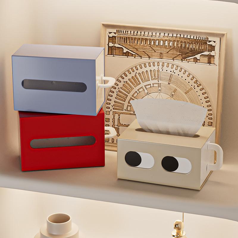 Expression Paper Towel Box Big Eyes Tissue Box Multifunctional Paper Storage Box Home Table Decoration Tissue Case Elegant