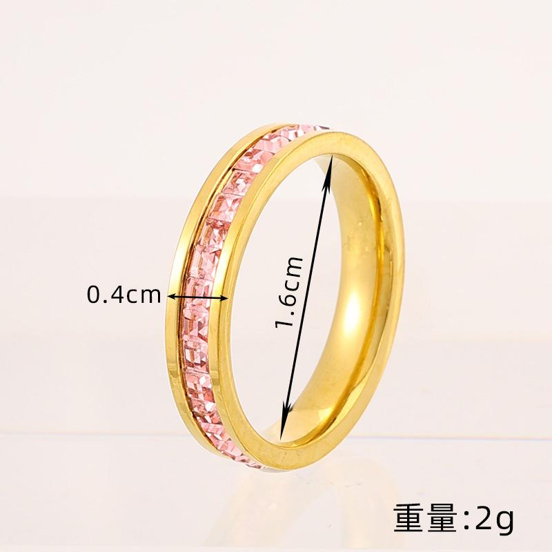 Explosive ring Light luxury niche Gypsy star colored diamond ring Titanium steel fashionable high value customizable ring