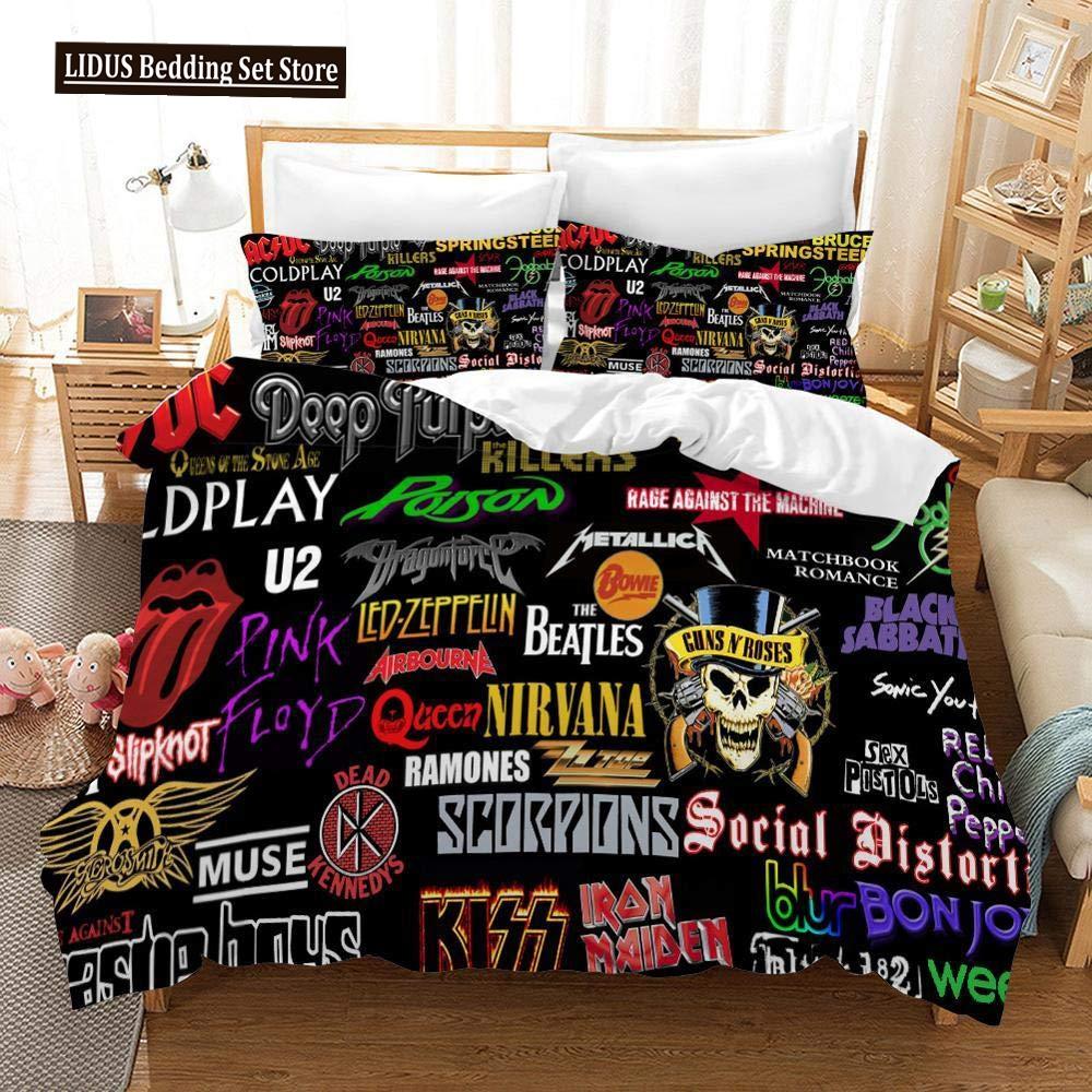 Zestaw poszwy na kołdrę Graffiti dla nastolatków chłopców Hip Hop Art Zestaw poszwy na kołdrę Muzyka rockowa Sportowy zestaw pościeli Zestaw poszwy na kołdrę Rozmiar Queen