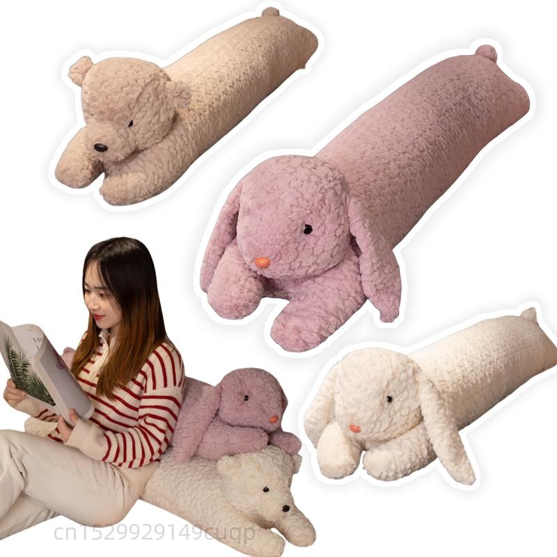 Kawaii Long Gaint Curly Animal Bunny Plush Pillow Doll Elephant Rabbit Bear Dinosaur Soft Pillow Home Decor Accompany Sleep