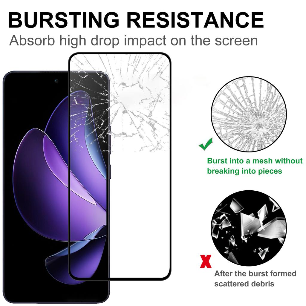 Für Oppo Reno13 F 5G AGC Glas Displayschutzfolie Vollflächig Klebend Schwarzer Rand Bildschirmfolie