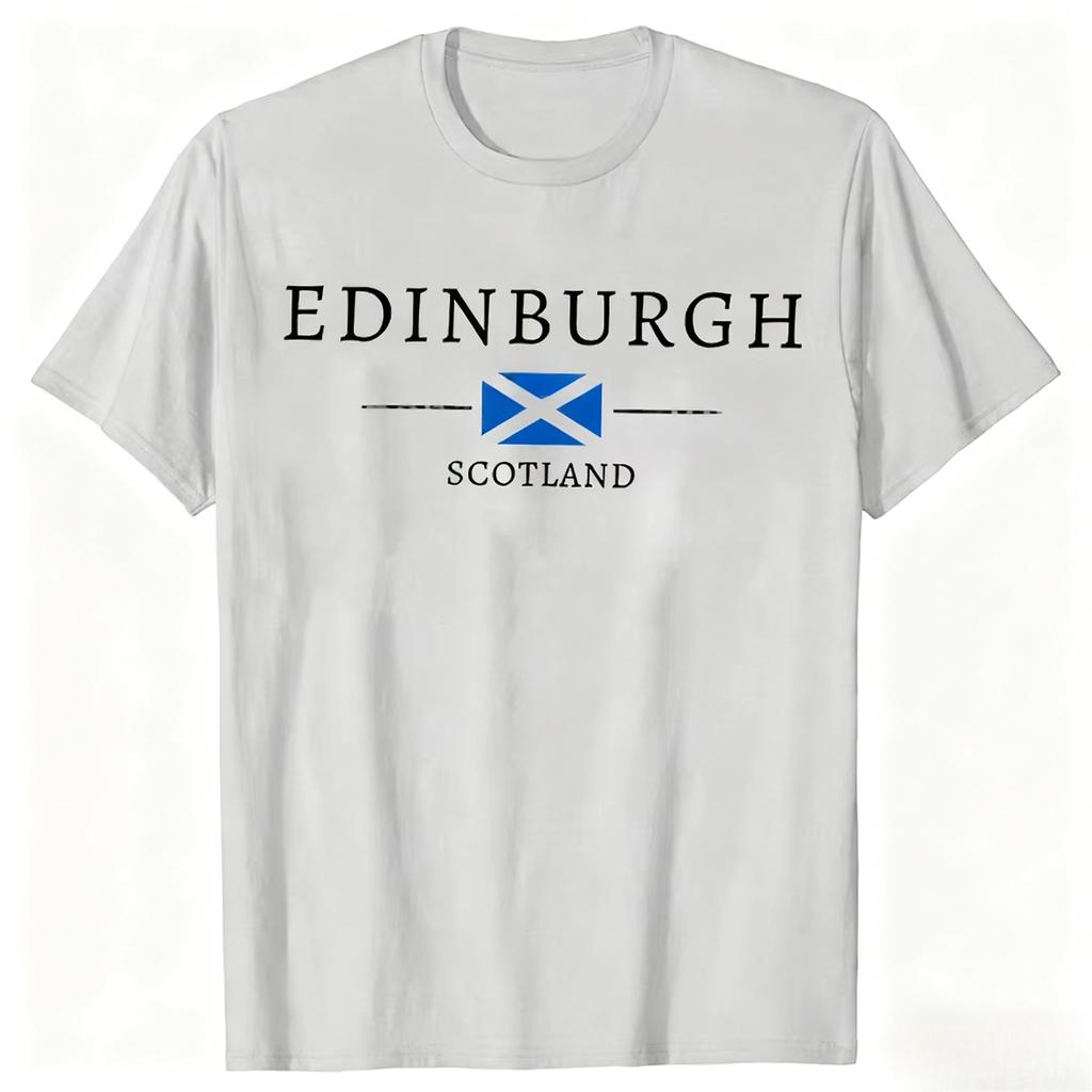 Edinburgh Scotland Tourist Souvenirs Best Friend T Shirts Men Humor Streetwear Tee Shirt Short Sleeve Unisex Loose Clothing