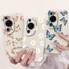 For Huawei P60 Art P60 Pro HuaweiP60 Case Cover Soft Silicone TPU Flower Butterfly Girly Fashion Painting Bumper Fundas