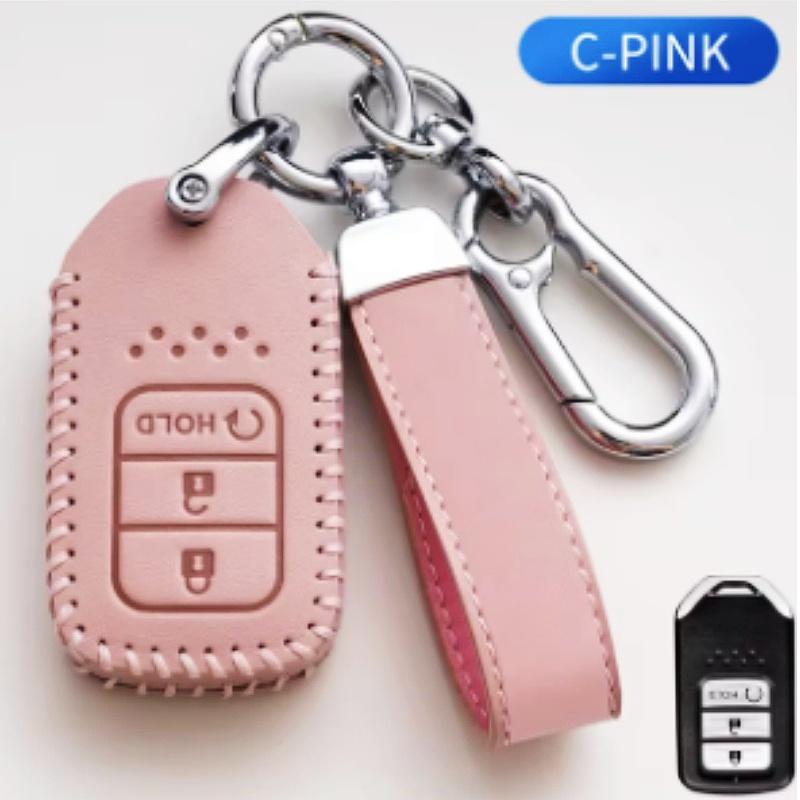 Leather Car Remote Key Cover Case Shell For Honda Civic City Accord CRV CR-V XR-V Odyssey Vezel Jade Crider Fit Accessories