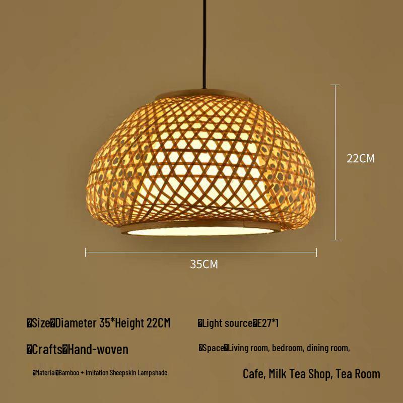 Bamboo Weaving Pendant Lamp - Zen Tea Room & Restaurant Lighting, New Chinese Style Rattan Lantern