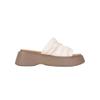 2025 summer new soft leather pleated thick-soled small versatile sandals women's one-pedal retro soft-soled muffin shoes