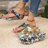 Sexy Flip-Flops Women's Slippers New Fashion Fashion Printing Flat Flip-Flops Outdoor Slippers Flat Slippers Women's Large Size