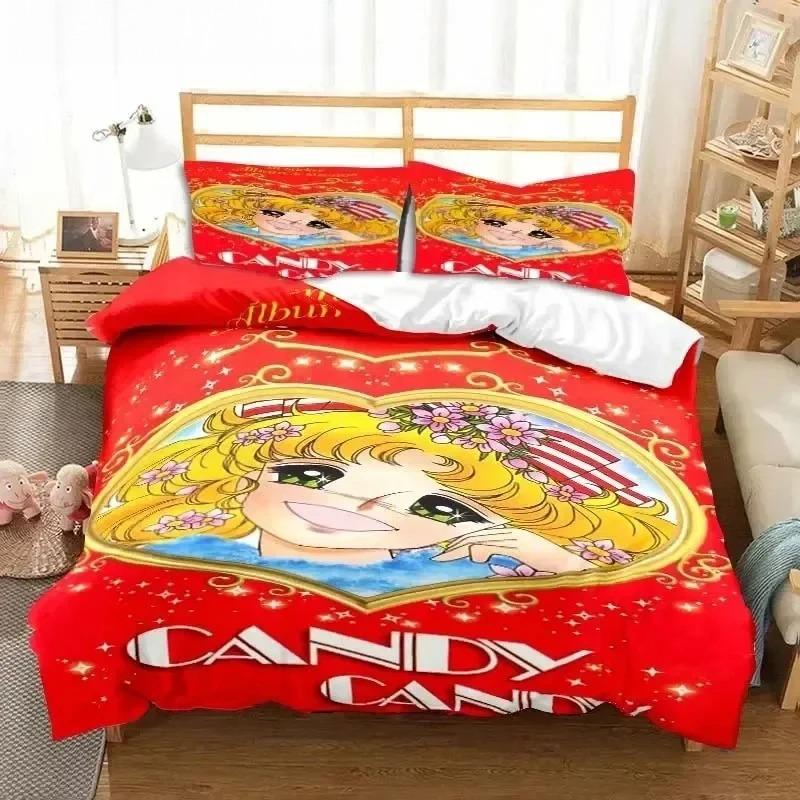 Manga Candy Bedding Set Duvet Cover Quilt Cover Pillowcase Comforter King Queen Size Boys Adult Bedding Set