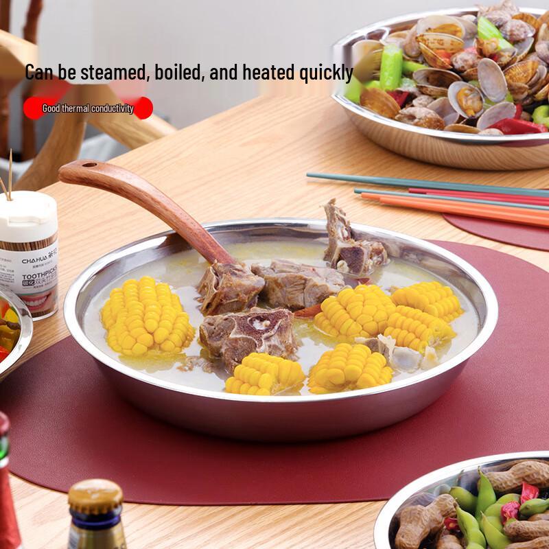 Camellia Stainless Steel Round Plates