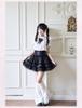 Sweet Girly Lace Patchwork Long Sleeve Top & Skirt Set