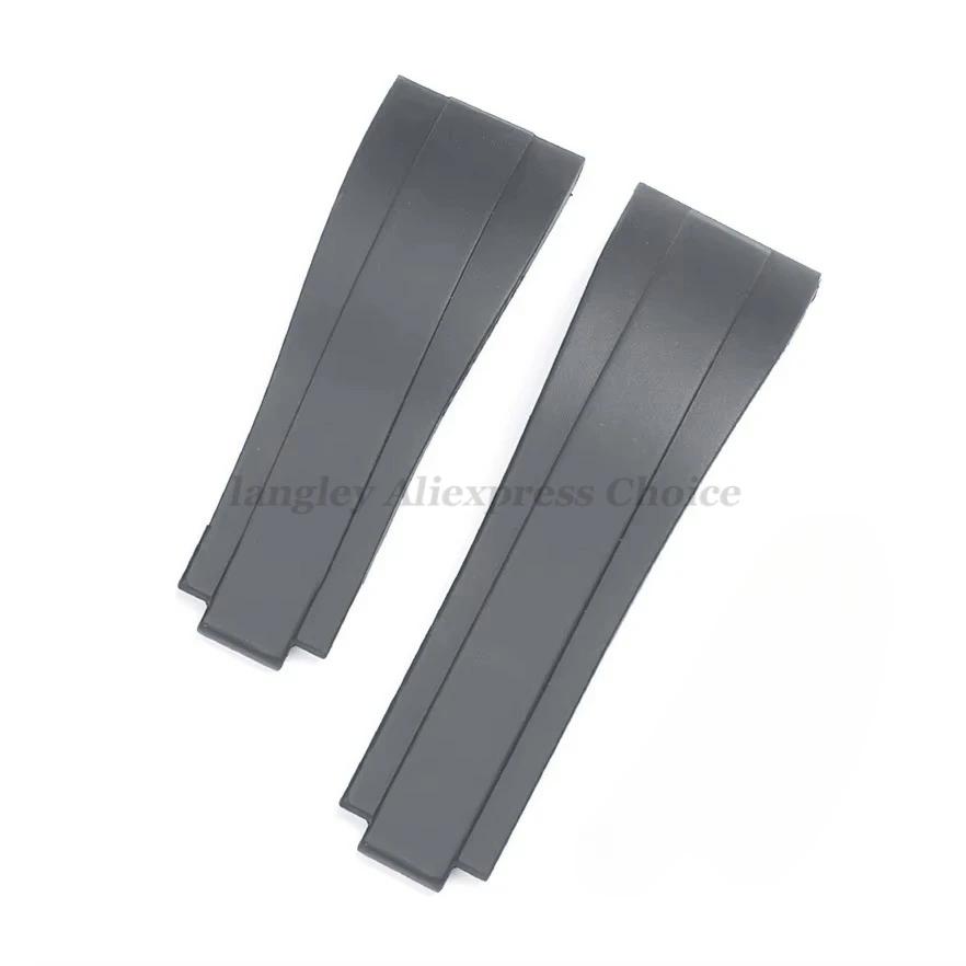 

20мм Резиновый ремешок для часов для Submariner DAYTONA GMT DEEPSEA Силиконовый ремешок Водолазный Водонепроницаемый Браслет 9×9мм Матовая Пряжка 20mm nologo серый