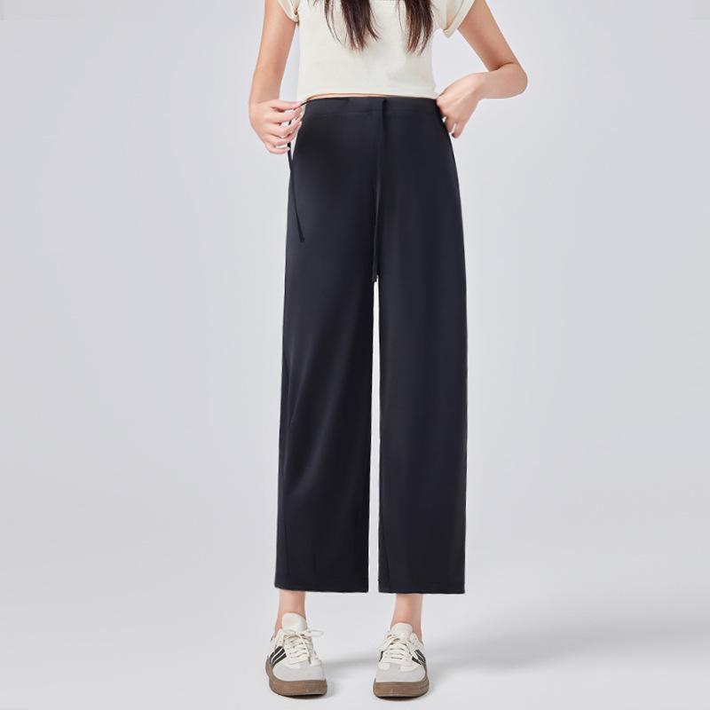 Maternity Pants Summer Thin Outer Wear Ice Silk Pants Do Not Restrain the Stomach Adjustable Small Casual Wide-leg Pants Summer