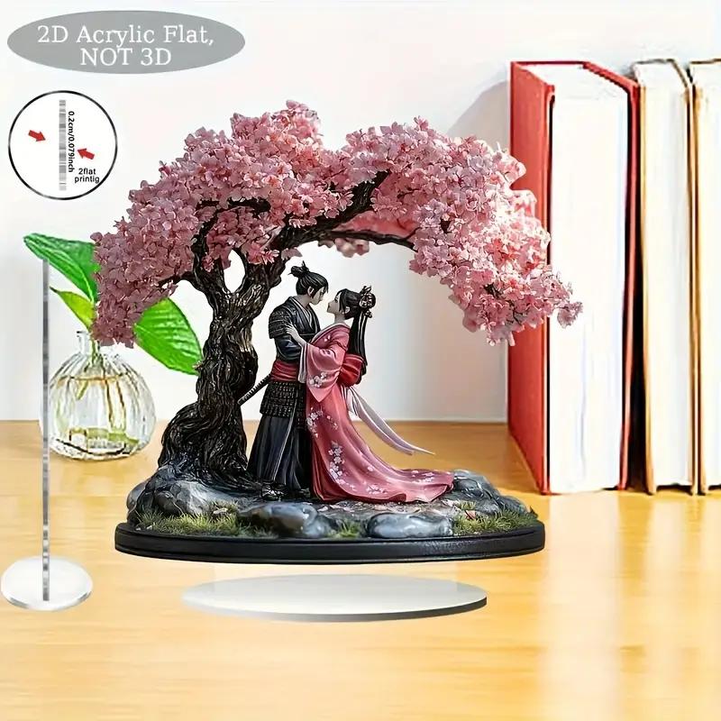 Decorazione Desktop Geisha e Samurai Sakura - Immagini Maschili e Femminili Tradizionali Adatte per Decorazioni Casa e Ufficio