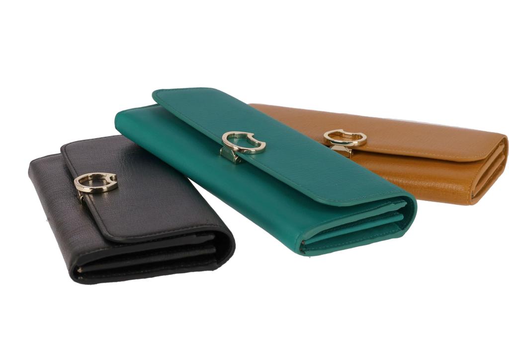 Tsumori Chisato Nekookoshi Long Wallet, Green, with Cover, and Purse