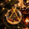 Holy Season Spiritual Gift Glowing Christmas Ball Ornaments Mini Holiday Scene Light-Up Hanging Clear Luminous Keepsake for Memorial Acrylic