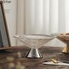 Light Luxury High Foot Glass Fruit Plate Wedding Party Snack Dessert Plate Desktop Storage Decoration Home Kitchen Tableware