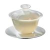 Suet jadecover bowl three talentsare not hot, hover white porcelain tea bowl householdhigh-end tea cup kung fu tea set tea maker