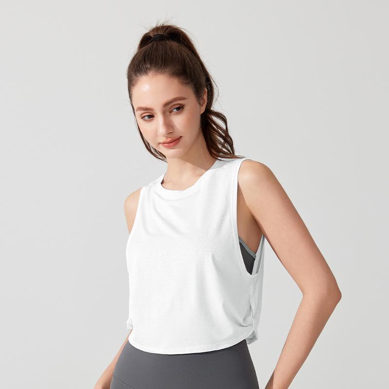 

Women s Loose Fit Sleeveless Yoga & Running Tank Top – Breathable, Round Neck M білий