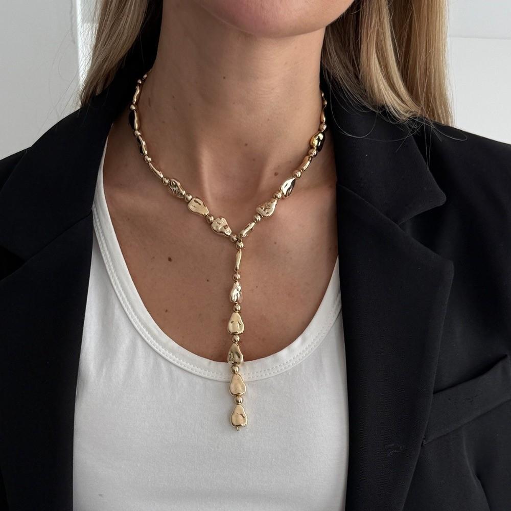 Adjustable Irregular Necklace Vintage Y-shaped Necklace Choker Necklace Daily Jewelry Accessories