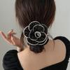 1pc Korean-style elegant camellia hair tie, high-end fashionable and stylish, high-elasticity band suitable for buns and ponytai