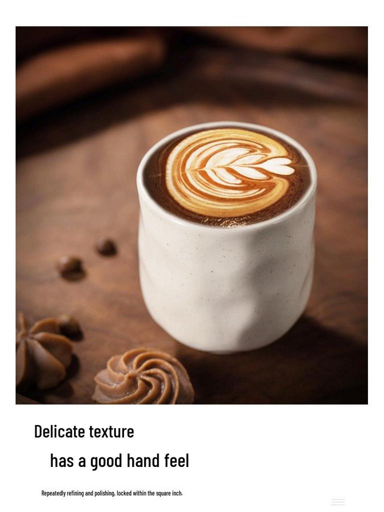 Minimalist Ceramic Espresso Cup with Metal Speckles - Large Capacity Water/Cola Cup