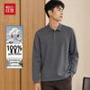Hongdou Men's 100% Cotton Long-Sleeve Polo Shirt