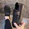 Brittiska Herr Casual Lata Skor Affärs Slip On Bönskor Herr Platta Skor Plattform Kläd Herr Lädersko Sommar Höst Loafers