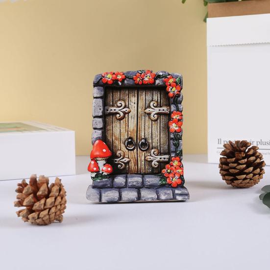 Fairy Door Håndlaget Realistisk Buksbom Miniatyr Tre Alv Dør Gate Hage Decoration Home Decor