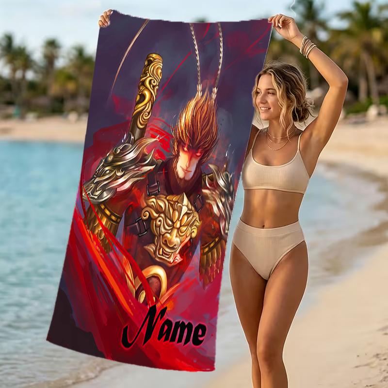 Customizable personalized beach towels Black Myth Wukong Game themed designs.Suitable for the beach, yoga, sports;ideal as beach accessories