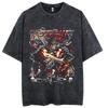 Camiseta Lavada Estampada de Anime Berserk Guts para Hombre Algodón de Alta Calidad Camisetas Vintage Oversize Street Tee Harajuku Camiseta Masculina