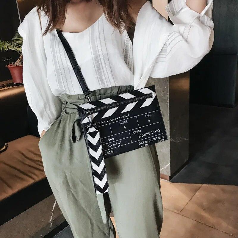 Funny Movie Prop Design Women Shouler Bags Designer Letters Clutch Bag Cute Pu Leather Crossbody Messenger Bag Lady Small Purses