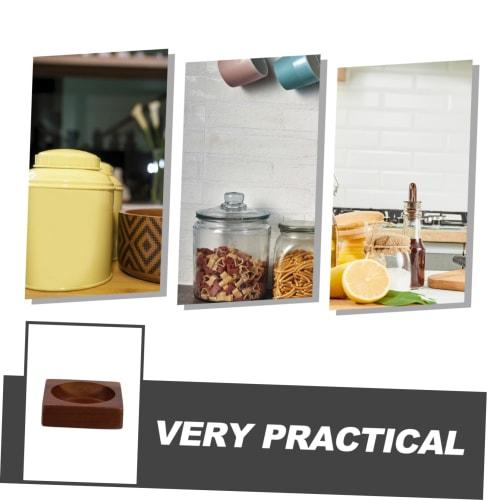 COLLBATH Wooden Grinder Bottle Base, Salt and Pepper Tray for Countertop Organization, Sturdy Wooden Stand, Storage Tray for Kitchen and Dining Table