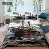 Sailboat Bedspread Cover Collection Plush Microfiber Fabric Nautical Decor Queen Dimension Retro Pirate Sailboat Comforter Cover Sunset Marine Pattern