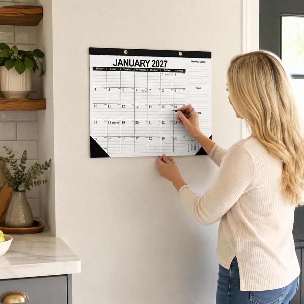 2027 Wall Calendar 18-Month English Hanging Calendar