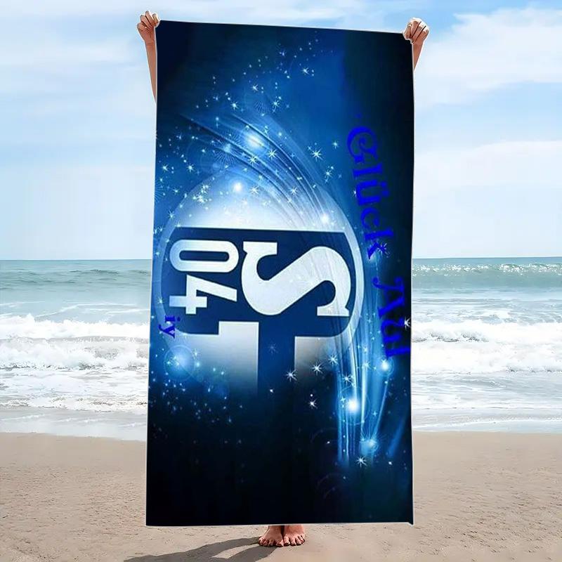 FC Schalke 04 Logo Print Beach Towel, Large Soft Quick Dry Towel for Beach Camping Swimming