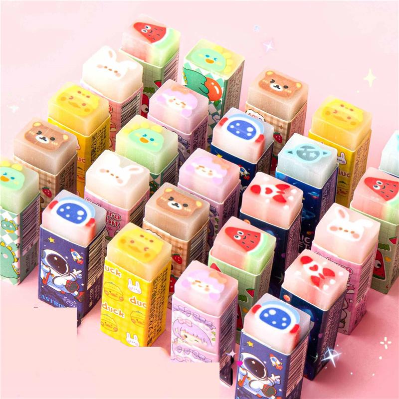1/4/8 st söta tecknade suddgummin hållbara smörgåssuddgummin ritkul priser och brevpapper skola kontorsmaterial