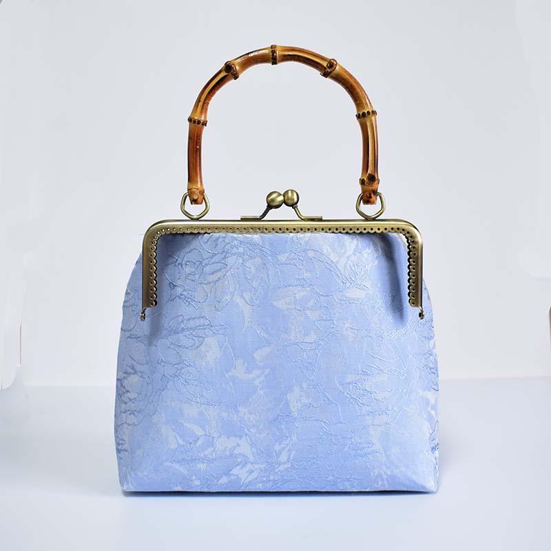 Handmade gold bag bamboo handle brocade cheongsam mouth gold bag handbag