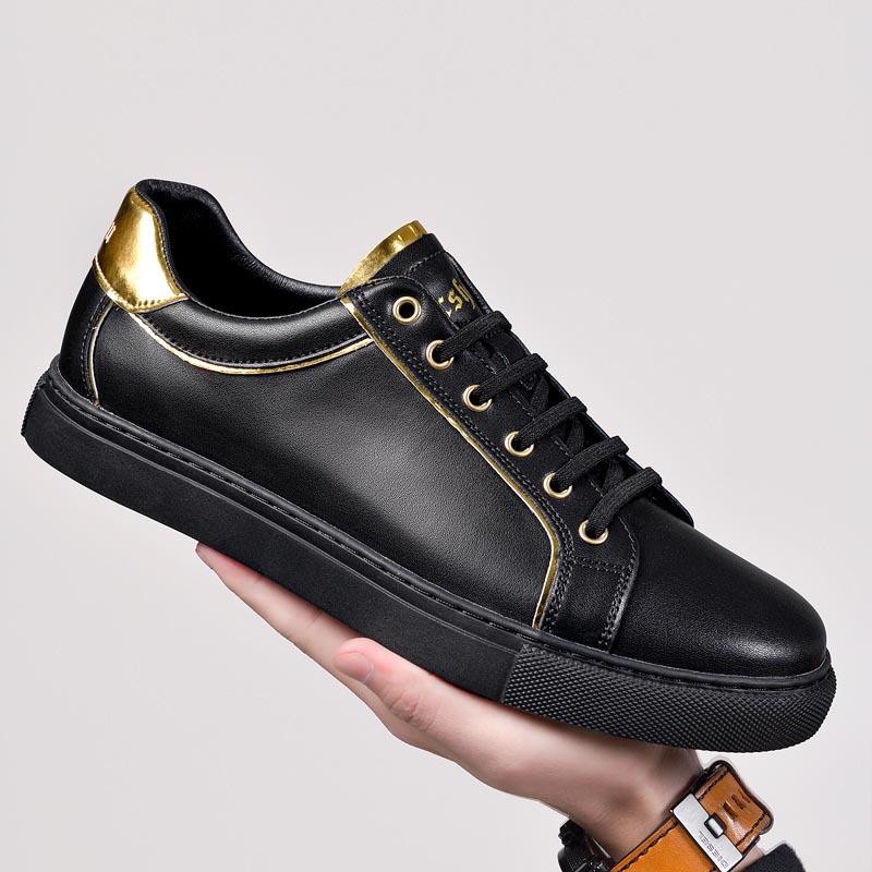 New board shoes men's spring casual Korean version of trendy leather shoes men's simple and versatile European station little white men's shoes