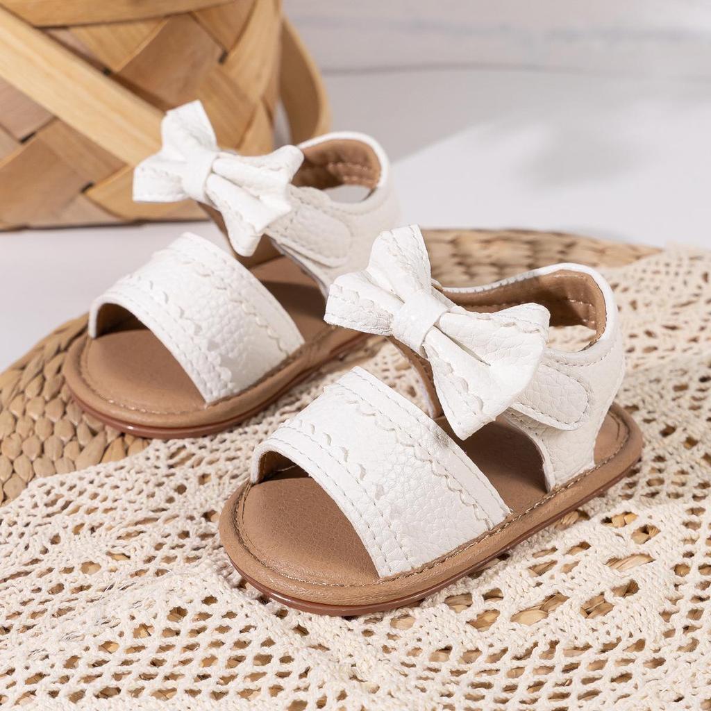 2025 Girls' Baby Sandals: Super Soft, Non-Slip Rubber Sole with Bowknot for Toddlers