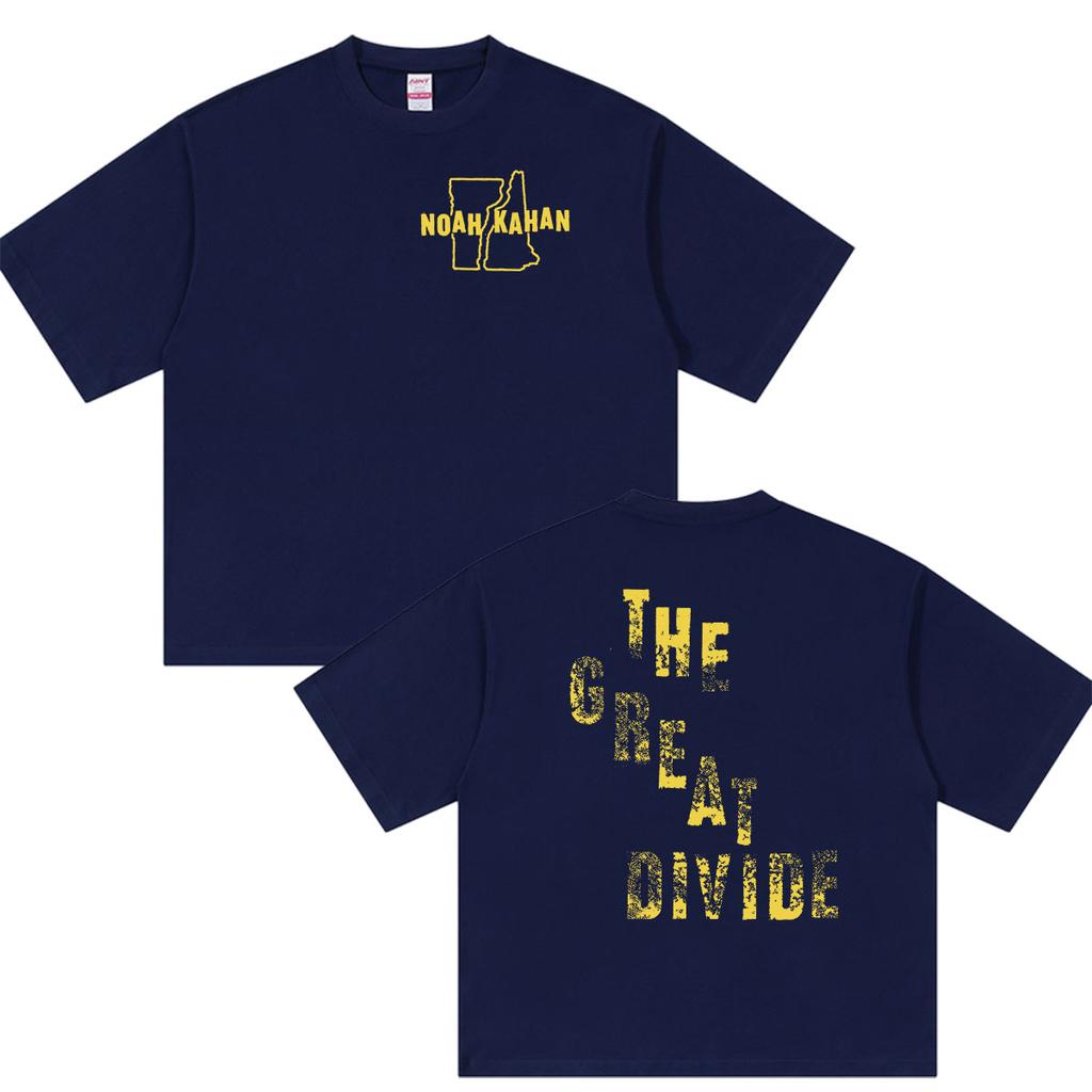 Vintage Noah Kahan The Great Divide Tour 2026 T-Shirt Unisex Hip Hop Mode Kurzarm T-Shirts 100% Baumwolle T-Shirt Streetwear