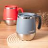 Sophisticated 500ML Insulated Coffee Mug Large Capacity Durable Vacuum Thermal Cup Clear Lid Double-Wall Sealed Water Cup Travel