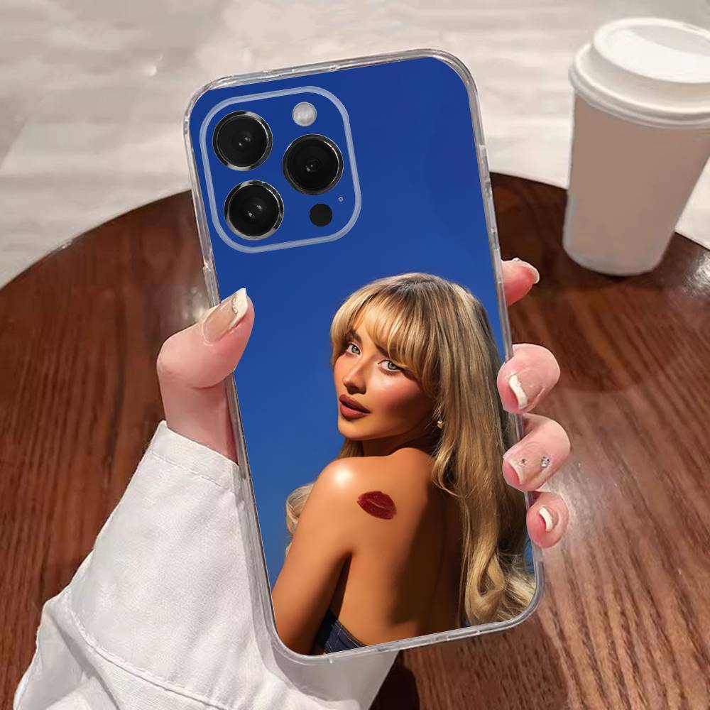 Singer S-Sabrina Pouzdro na telefon Pro iPhone 17,16,15,14,13,12,11 Plus,Pro,Max,XR,XS,Plus,E,SE4,Mini Průhledný kryt