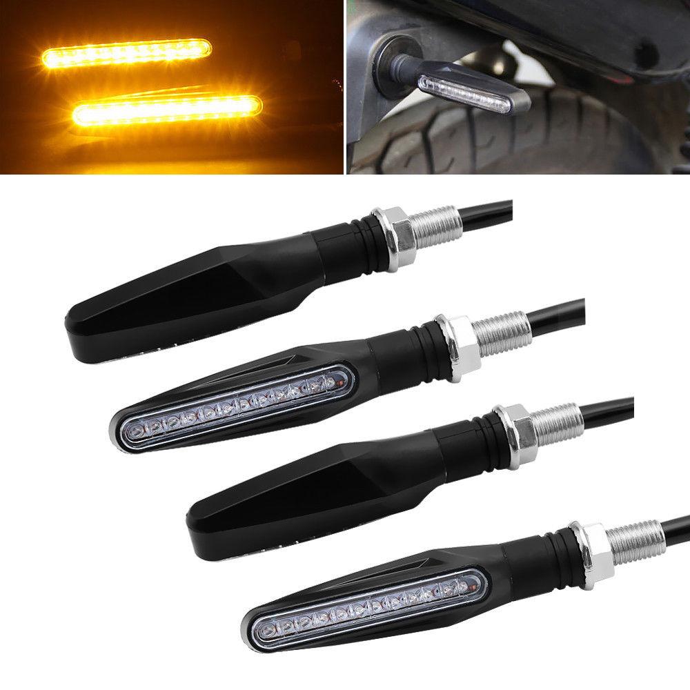 Motorcycle Led Turn Signals Directional Indicators Flashing Rear Tail Brake Flasher Light Stop Signal DRL Lamp Super Bright