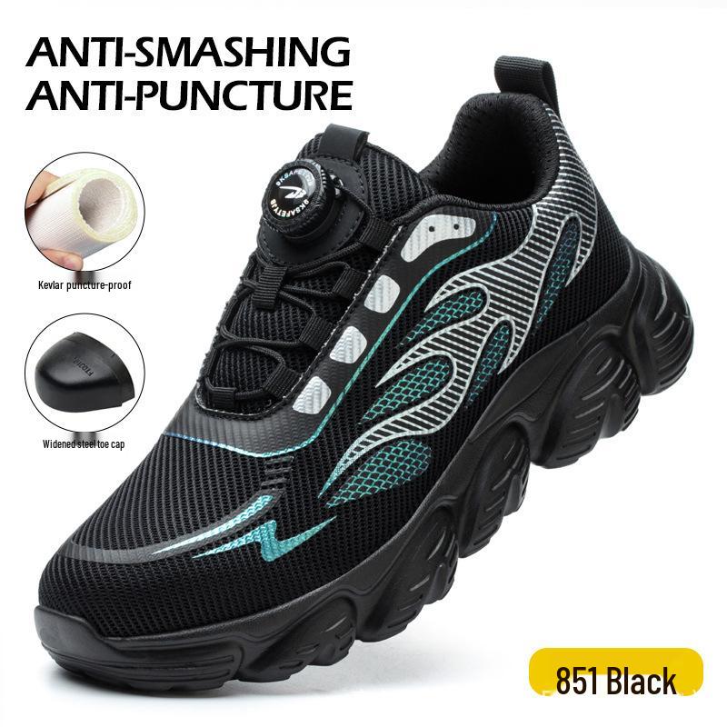 Men's Steel Toe Safety Shoes - Breathable, Wear-Resistant, Anti-Slip, Soft Sole for Comfort & Long Standing, Anti-Smash, Anti-Puncture.